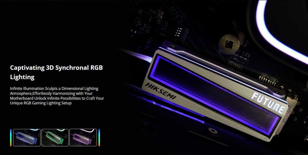 Dissipador para SSD NVMe M.2 Hiksemi com luz RGB