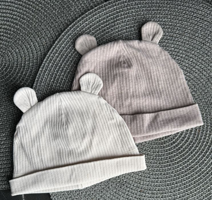 Набір демізезонних шапочок з вушками hm 3-6 місяців 42-44