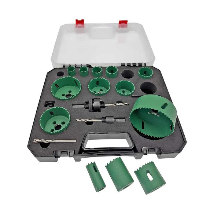 Набір біметалевих коронок, 16 предметів, 19-82 мм для металу та дерева