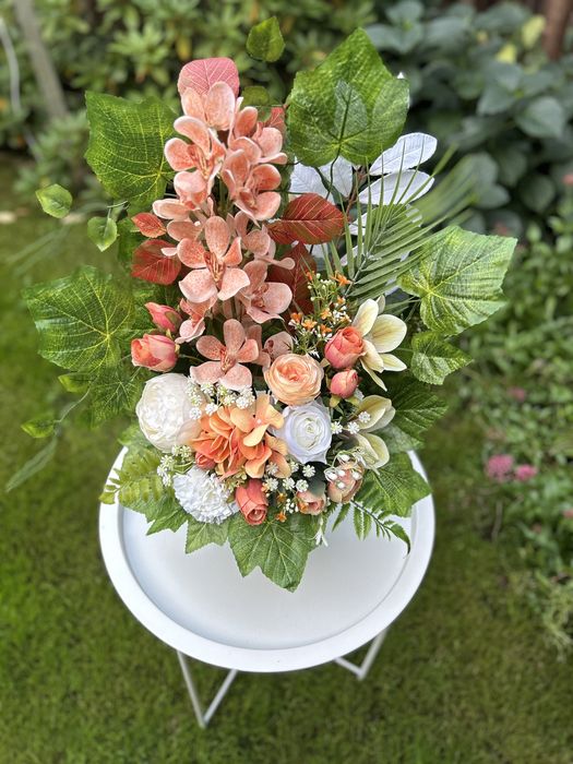 Bukiet Premium sztuczne kwiaty na grób cmentarz jesień