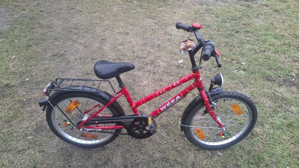 Rower dziecięcy koła 20" czerwony Wefa.