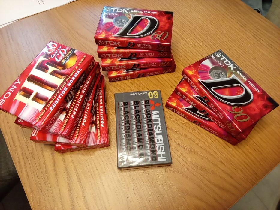 Cassetes audio seladas Sony, TDK e Mitsubishi NOVAS