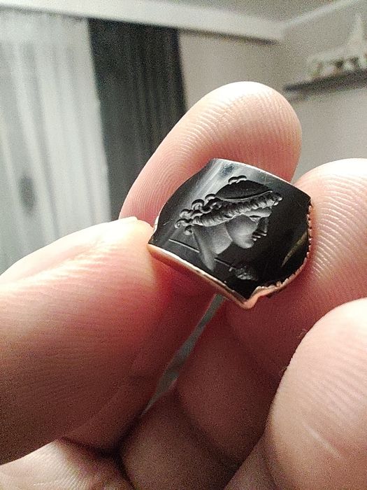 Piękny Złoty front od sygnetu XIX wiek styl integlio 2.35g  biżuteria