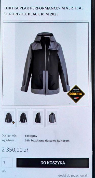 Kurtka Peak Performance Vertical Gore-Tex Hardshell M Damska S Męska