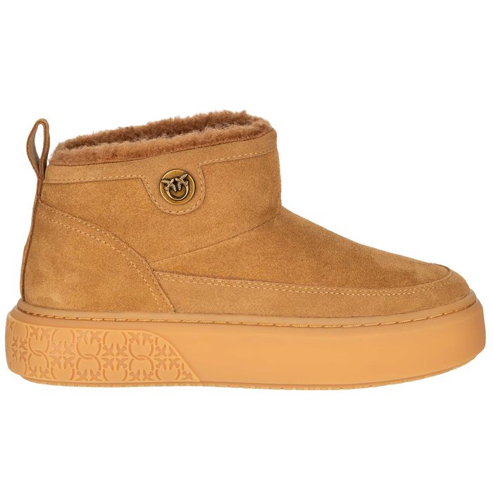 PINKO markowe damskie śniegowce botki ocieplane COGNAC