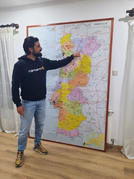 MAPA Portugal emoldurado