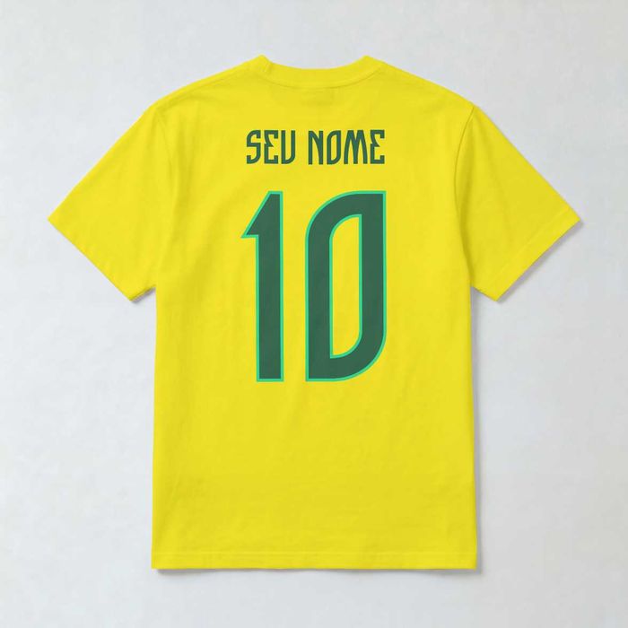 Camisola Brasil Mundial 2026 • Personalizada / "Vai Brasa" / Hexa • Algodão • Novo