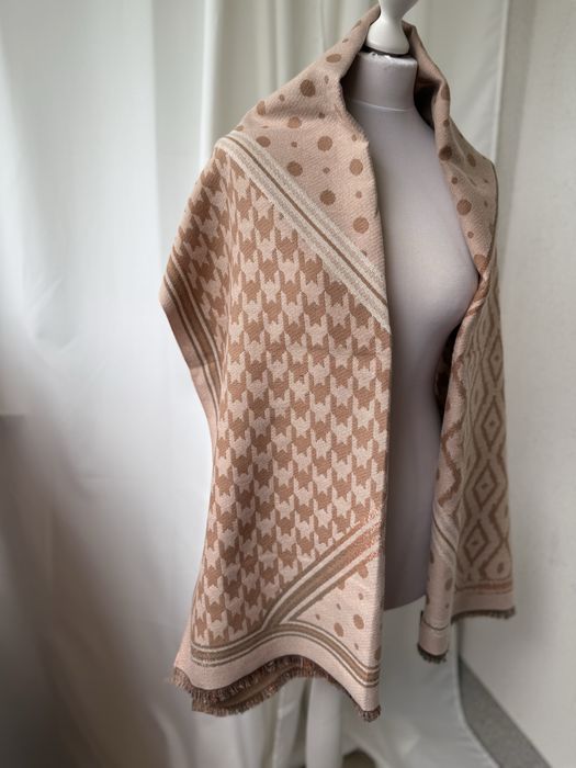 Szal kaszmirowy brżowy cashmere shawl