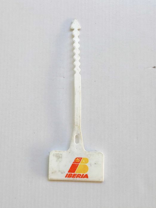 Etiqueta antiga mala viagem avião companhia aérea Iberia