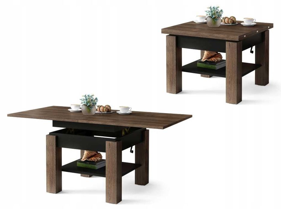 CLEO Wenge Ława rozkładana, stolik kawowy, stół, ławostół