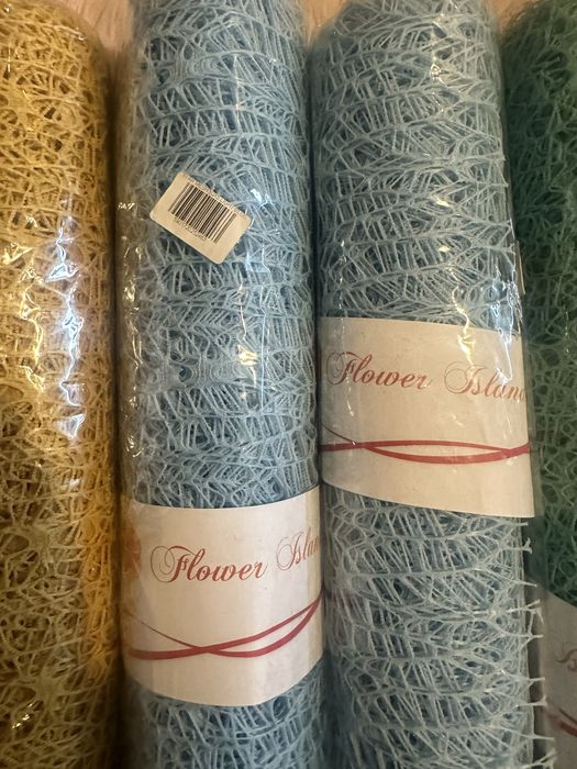 5 rolek zestaw siatka koronkowa organza flizelina florystyczna dekorac