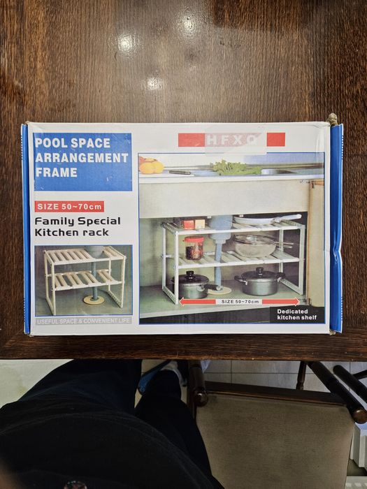 Szafka, półka pod zlew regulowana, organizer