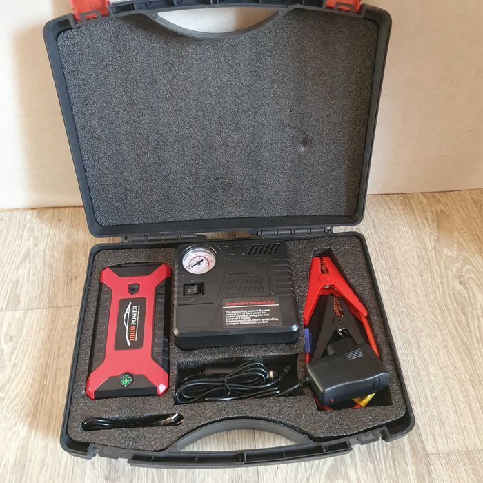 Пускозарядний пристрій, jumpstarter з компресором 99800 мАг, пусковое