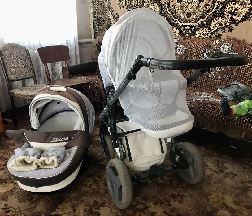 Коляска 2в1 Angelina Sirius Turbo серая ST-2