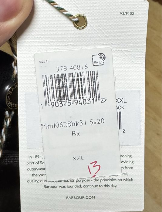 Barbour поло футболка 2XL размер спортивная серая