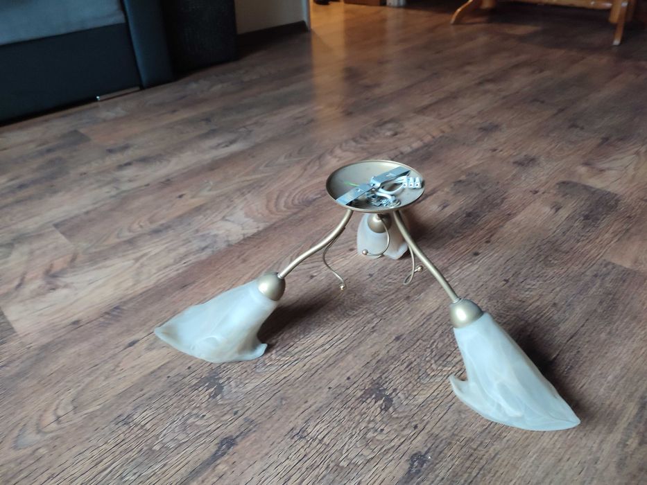 Żyrandol Lampa sufitowa , 3 x40W, klosze w kształcie kwiatu