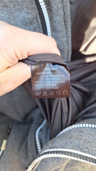 Kurtka puchowa męska szara wełniana