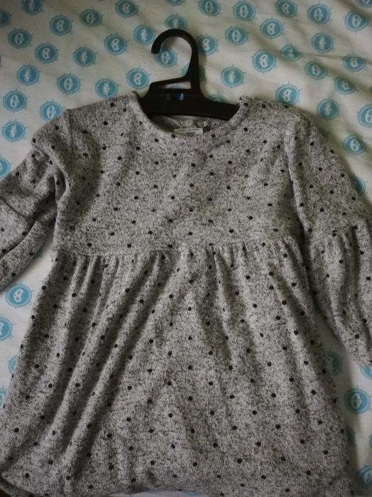 Vestido bebé cinza 6 a 9meses (74cm)