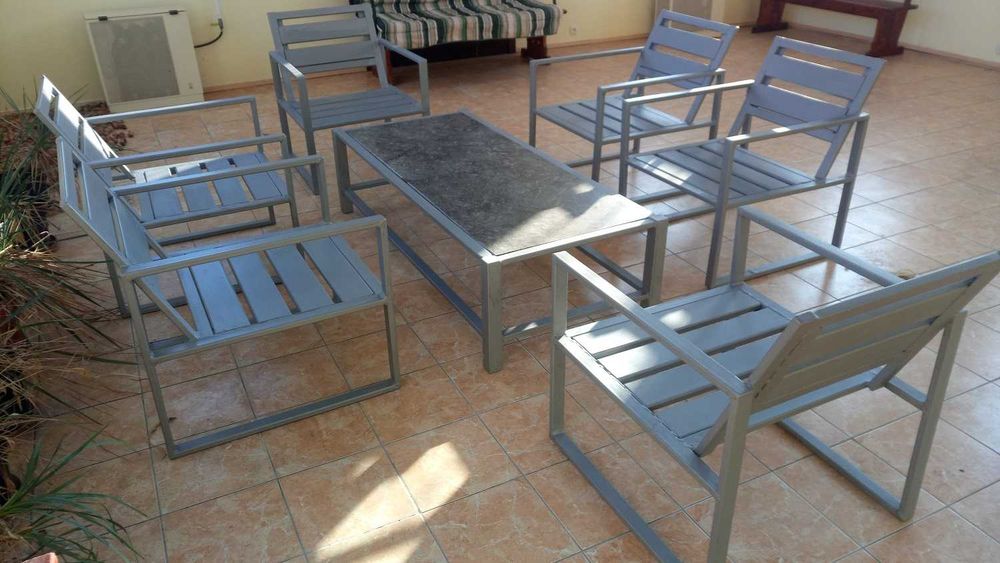 Садовый гарнитур, лофт стиль, кресла 6 шт. стол 1 шт. для дачи, кафе ...