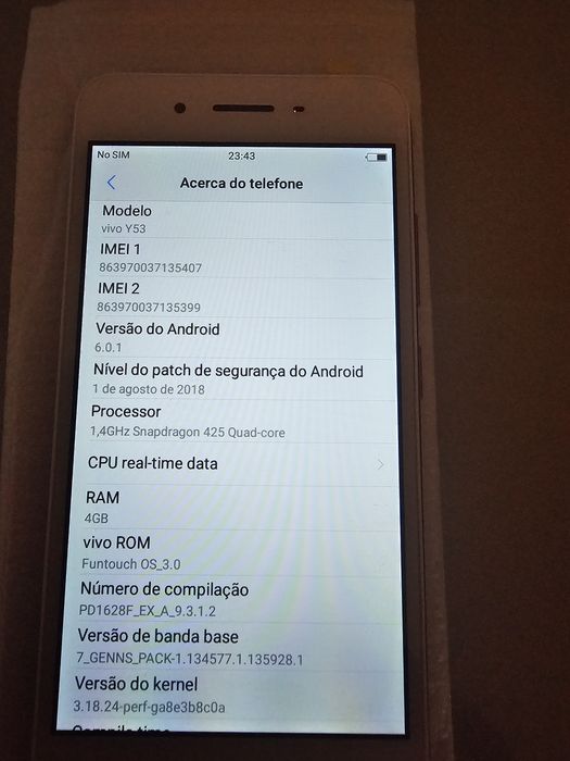 Smartphone Vivo Y53 Completamente novo