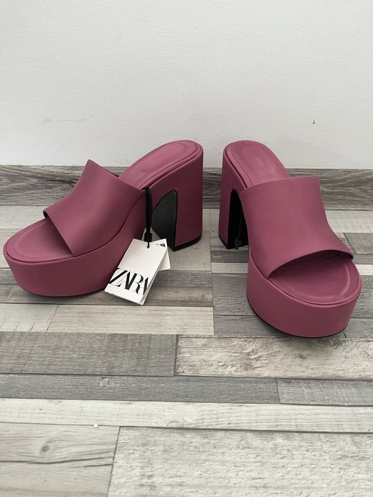 Różowe buty na platformie Zara rozmiar 39