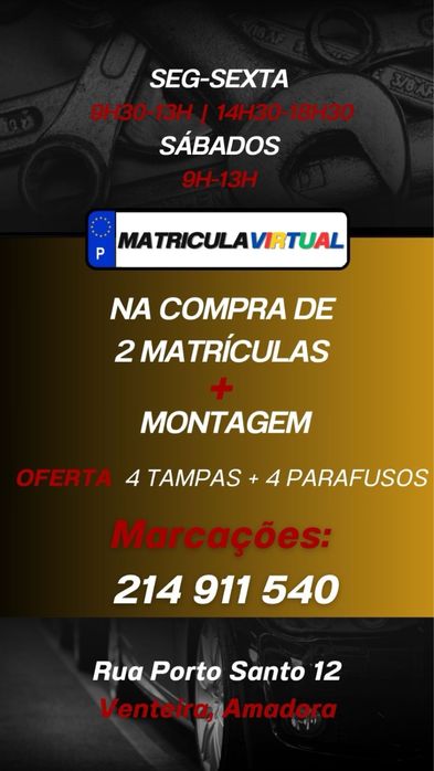 Matricula carro & mota & tvde