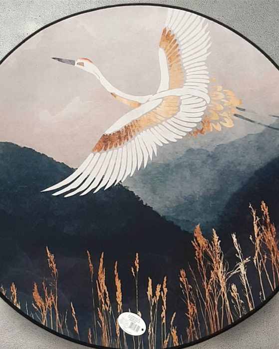 Dywanik okrągły ozdobny japoński żuraw góry salonu sypialni biura nowy