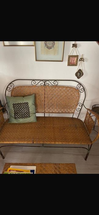 Conjunto em palhinha e ferro443589975679979521