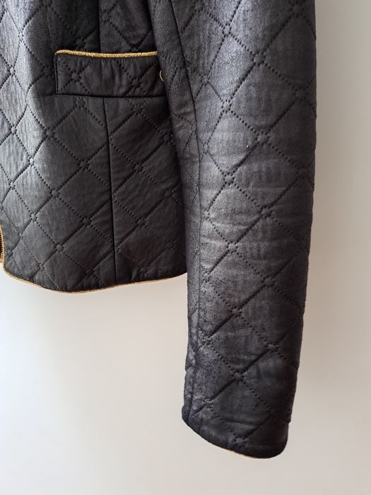 Casaco preto semi pele 36 mulher