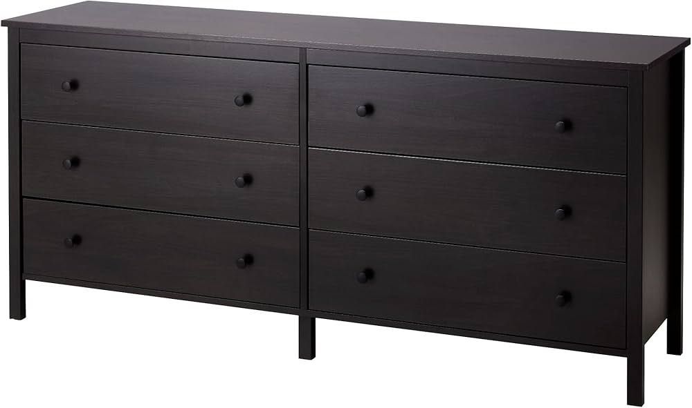 IKEA KOPPANG Komoda z 6 szufladami, 172 x 83 cm, czarno-brązowa