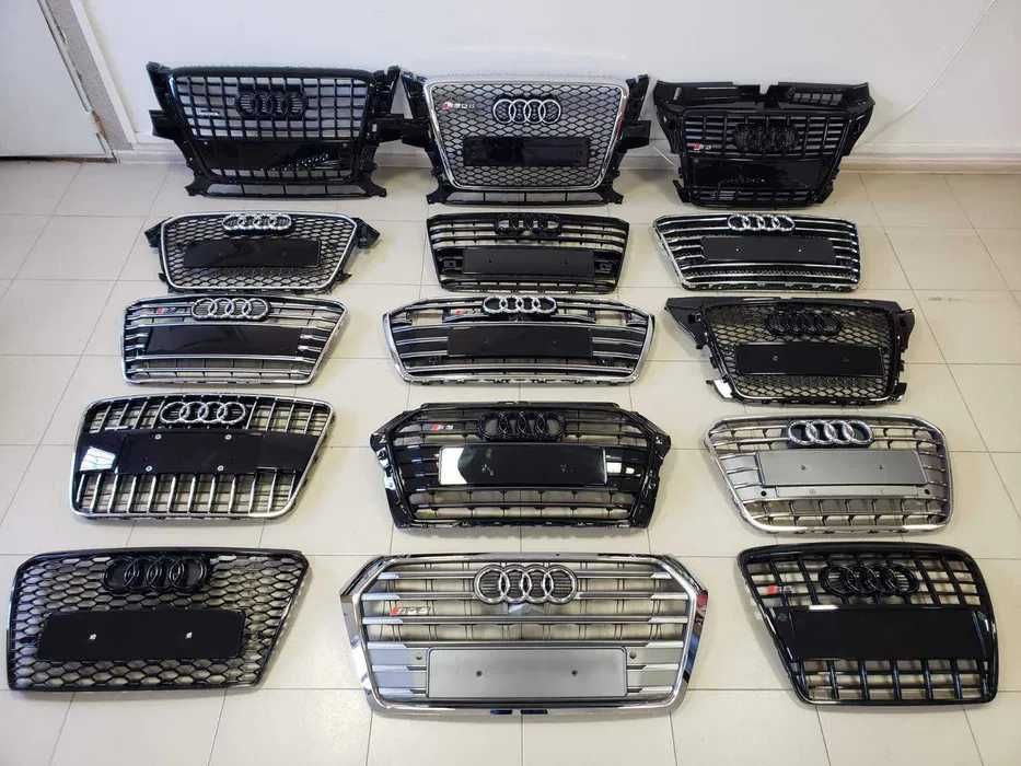 Решітка радіатора AUDI A1 A3 A4 А5 А6 А7 А8 Q3 Q5 Q7 Q8 TT TTS S-line стиль RS решетка ауді передняя решотка RS5 rs6 rsq5 рс4 бампер Решітка бампера