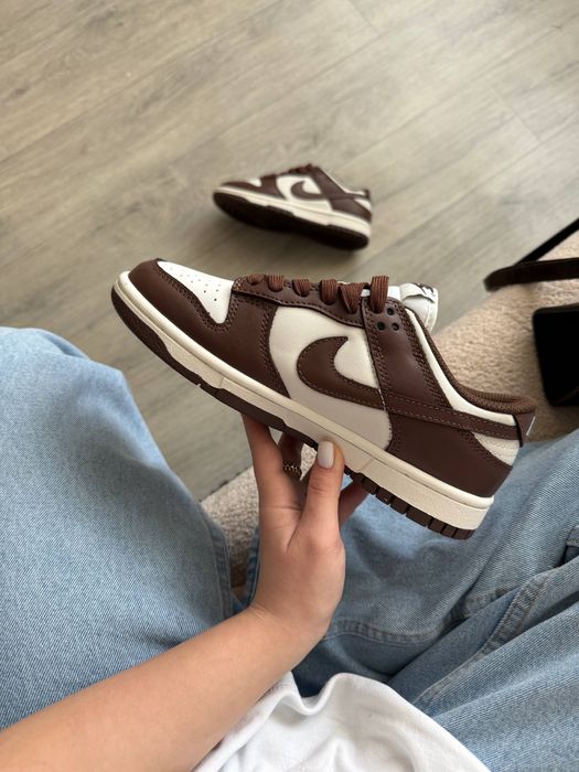 Жіночі кросівки Nike SB Dunk Brown Chocolate Premium + 2 пари шнурків