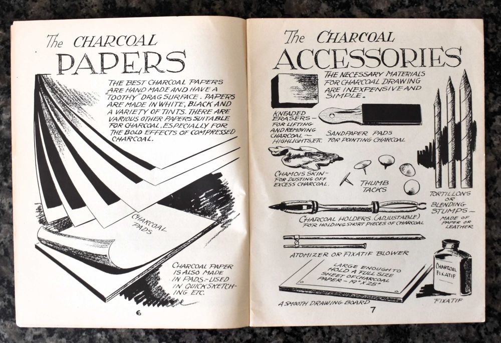 Simplified Essentials of Charcoal Drawing (antigo/vintage, 1944)
