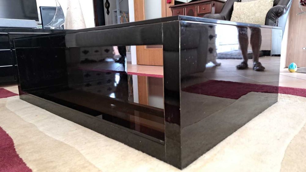 Mesa de centro sala madeira maciça lacada