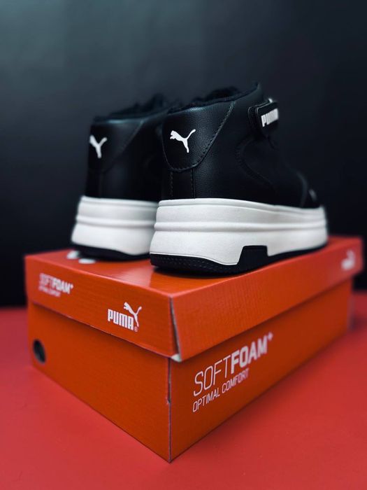 Кожаные кроссовки Пума / зимние красовки Пума / ботинки Puma / Нлвинка