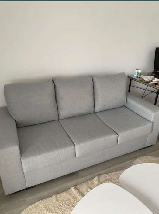 Sofá Cinza 3 Lugares - 85x190cm