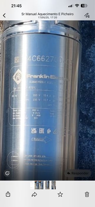 Bomba para furo de agua trifasica