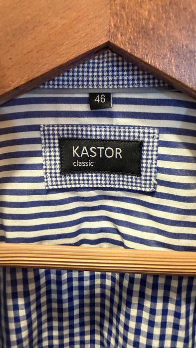 Koszula Kastor Classic 46 XXL niebieska krata vichy