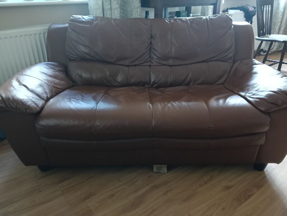 sofa skóra brąz 180cm