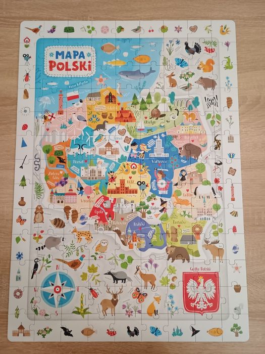 Puzzle CzuCzu Obserwacyjne 117 elementów Mapa Polski, Zabawa i Nauka +5