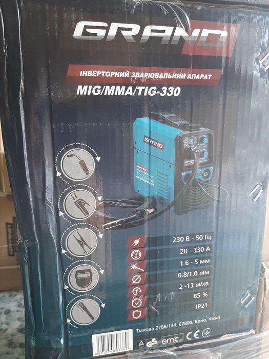 Зварювальний інверторний напівавтомат GRAND MIG/MMA/TIG-330