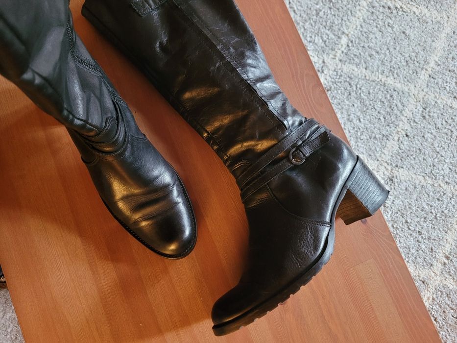 Skórzane kozaki Prima Moda