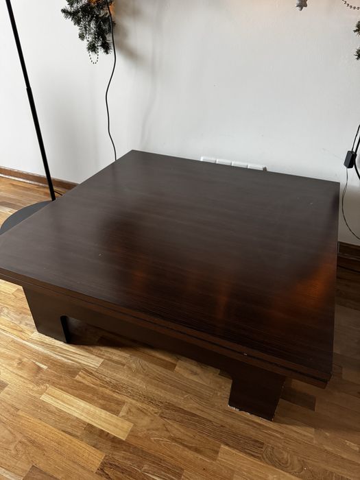 Журнальний стіл 90*90 см трансформер в обідній стіл 180*90 см венге