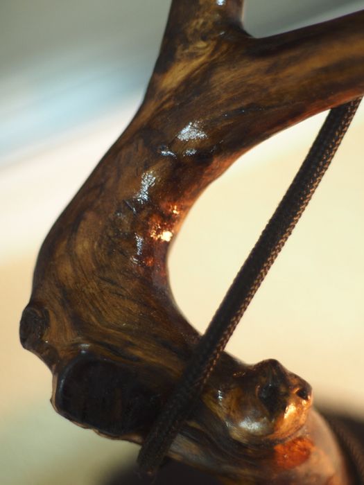 Світильник лампа з натурального дерева