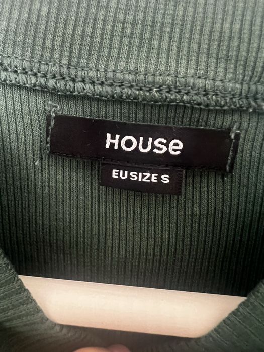 Bluzka z półgolfem i krótkim rękawem House butelkowa zieleń S