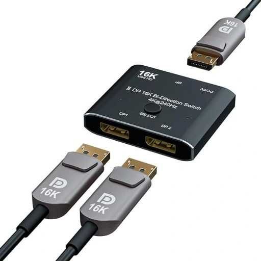 Dwukierunkowy 2x1 16K 4K 240Hz Konwerter przełącznika do dużego ekranu