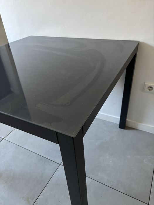 Mesa metal e vidro 90x90cm