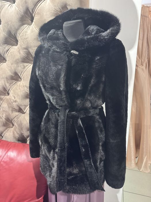 Шуба мутон+норка, розмір 40-42