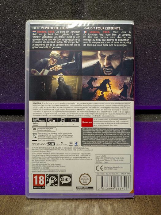 Vampyr Nintendo Switch - przygodowa gra akcji, wampir, PL