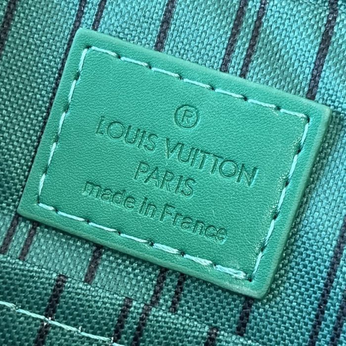 Louis Vuitton trio messenger сумка кожаная коричневая с зеленым